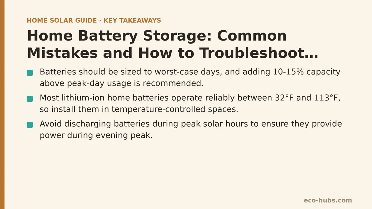 Home Battery Storage: Common Mistakes and How to Troubleshoot Them