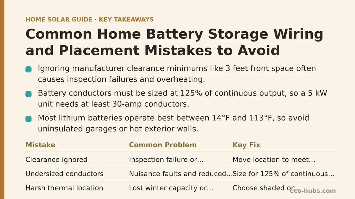 Common Home Battery Storage Wiring and Placement Mistakes to Avoid