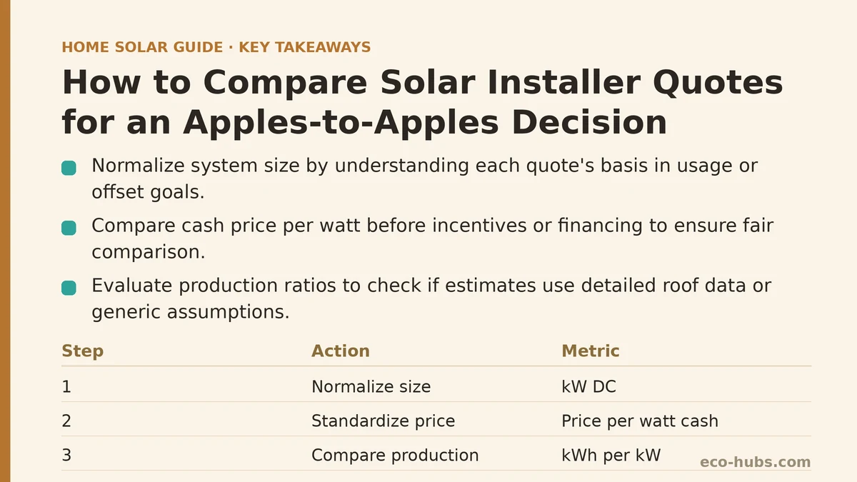 How to Compare Solar Installer Quotes for an Apples-to-Apples Decision