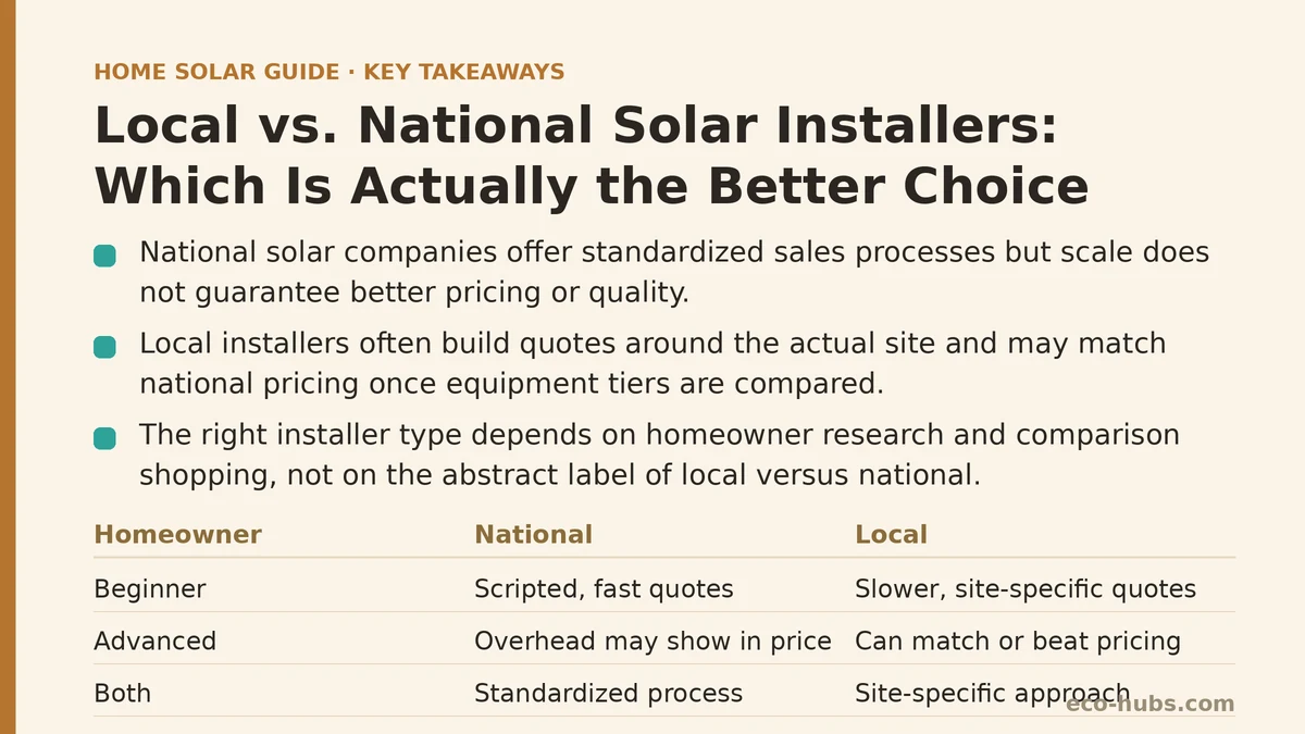 Local vs. National Solar Installers: Which Is Actually the Better Choice