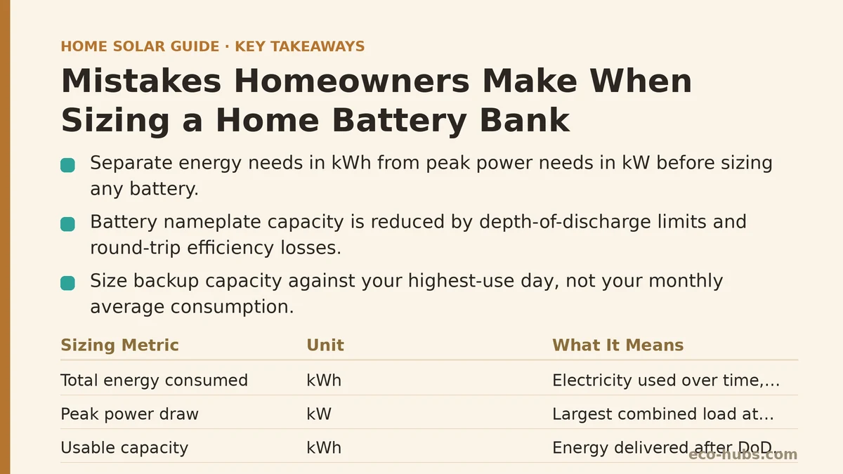 Mistakes Homeowners Make When Sizing a Home Battery Bank