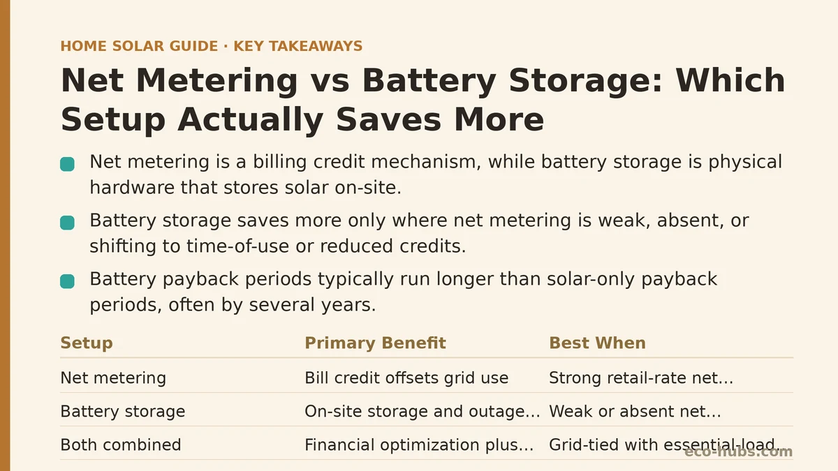 Net Metering vs Battery Storage: Which Setup Actually Saves More