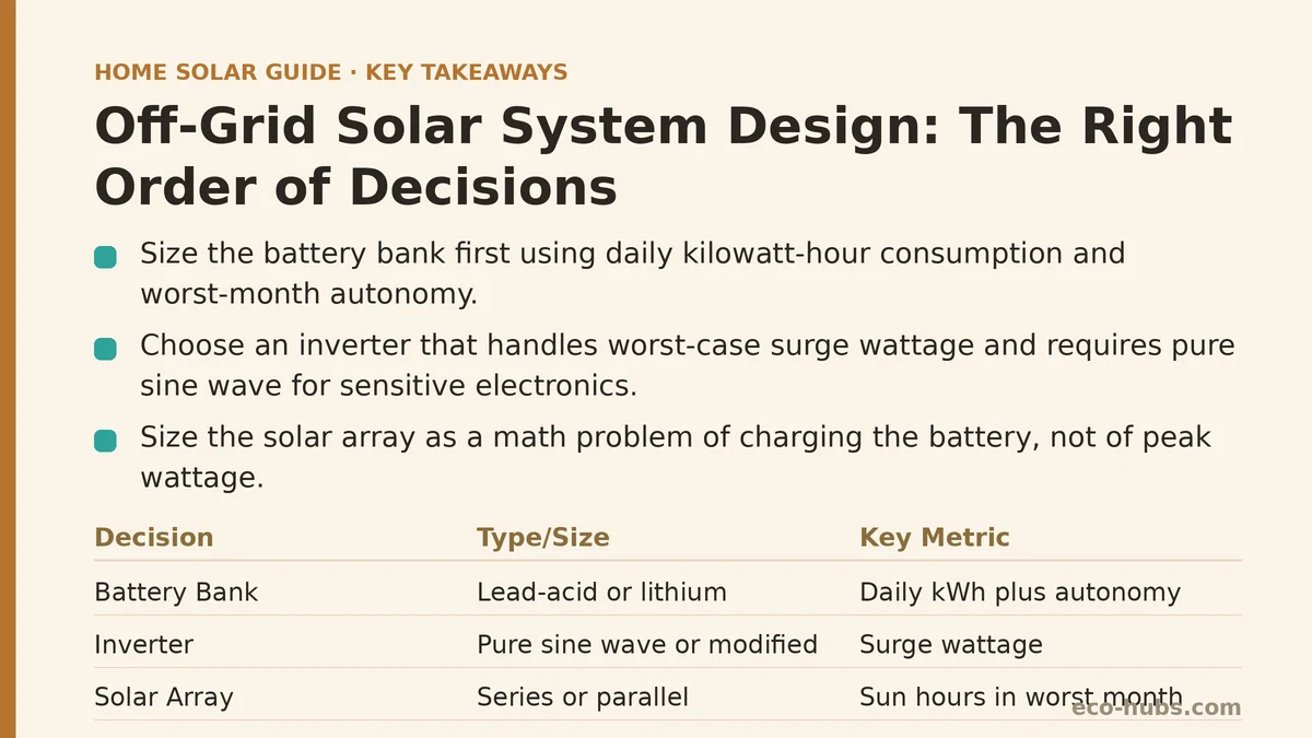 Off-Grid Solar System Design: The Right Order of Decisions