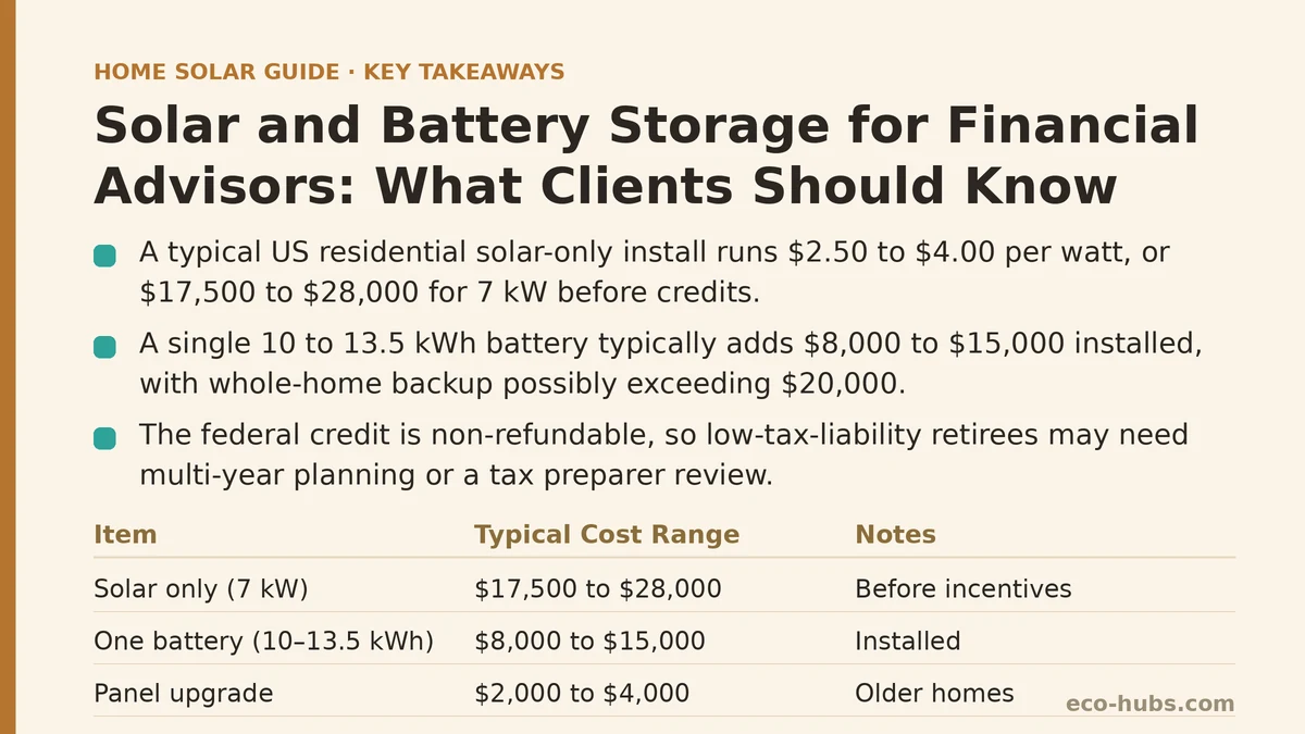 Solar and Battery Storage for Financial Advisors: What Clients Should Know