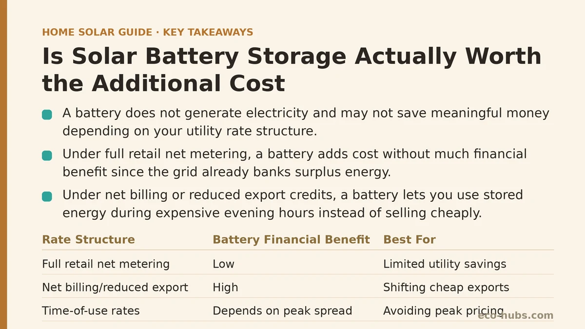 Is Solar Battery Storage Actually Worth the Additional Cost