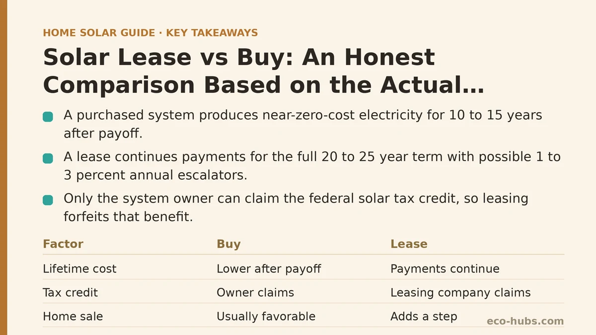 Solar Lease vs Buy: An Honest Comparison Based on the Actual Numbers