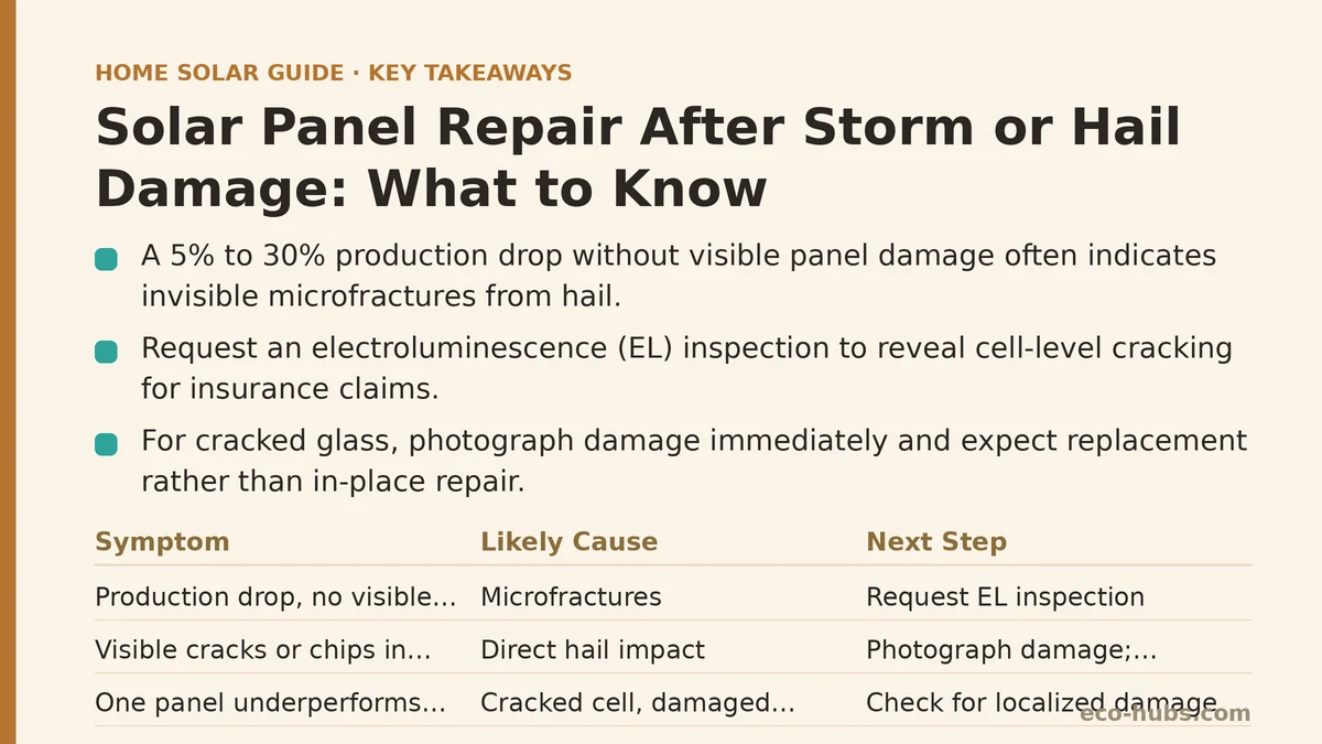Solar Panel Repair After Storm or Hail Damage: What to Know