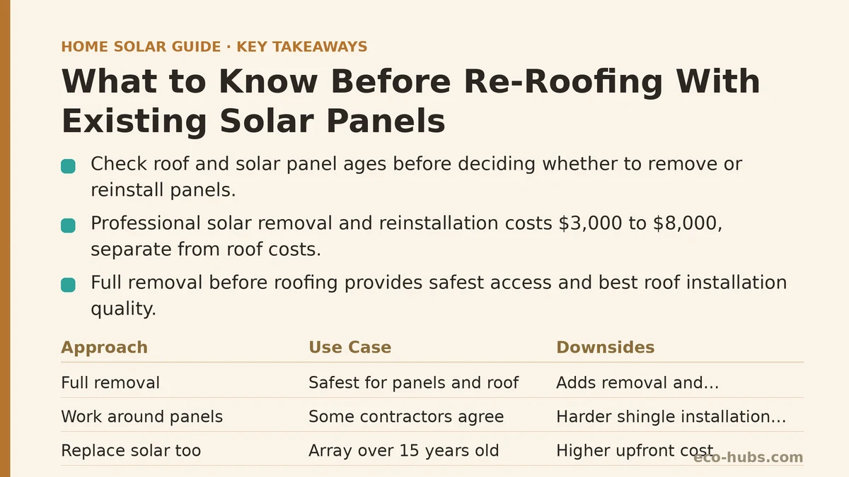 What to Know Before Re-Roofing With Existing Solar Panels